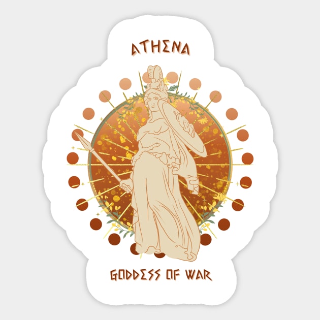 Athena goddess of wisdom and warfare Sticker by Mirksaz